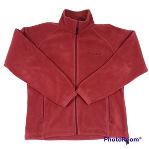 Columbia Fleece womens Jacket, Burnt Red, Zippered Pockets, Size M